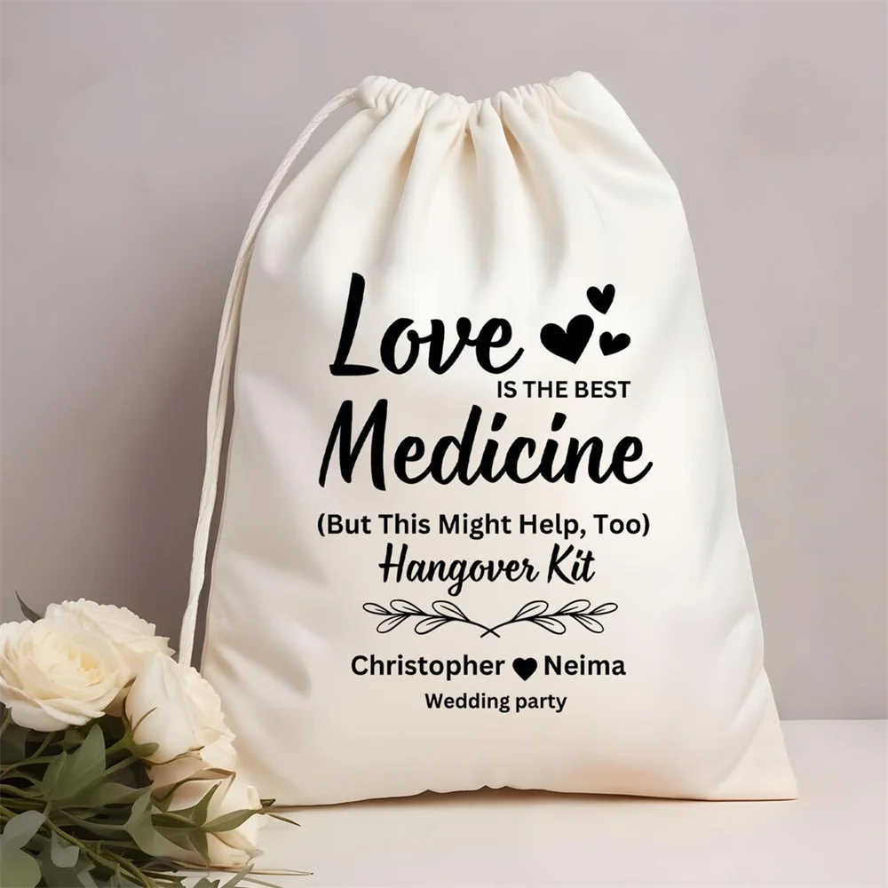 25pcs Custom Hangover Survival Kit Favor Bags - Love Medicine Kit Bags - Personalized Medical Pouches - Custom Name Birthday Par