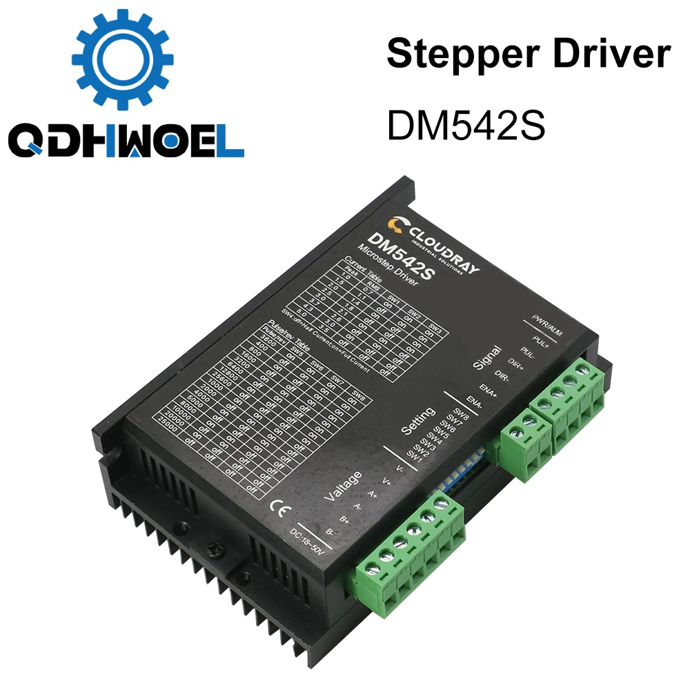 QDHWOEL 2-Phase Stepper Motor Driver DM542S Supply Voltage 18-50VDC Output 1.0-5.0A Current