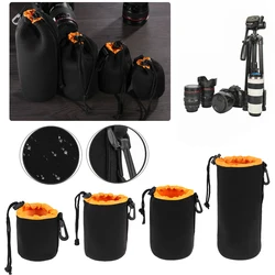 Waterproof Soft Neoprene Camera Lens Pouch Bag Drawstring Protector Case for Canon Sony Nikon DSLR Camera Lens Barrel Case