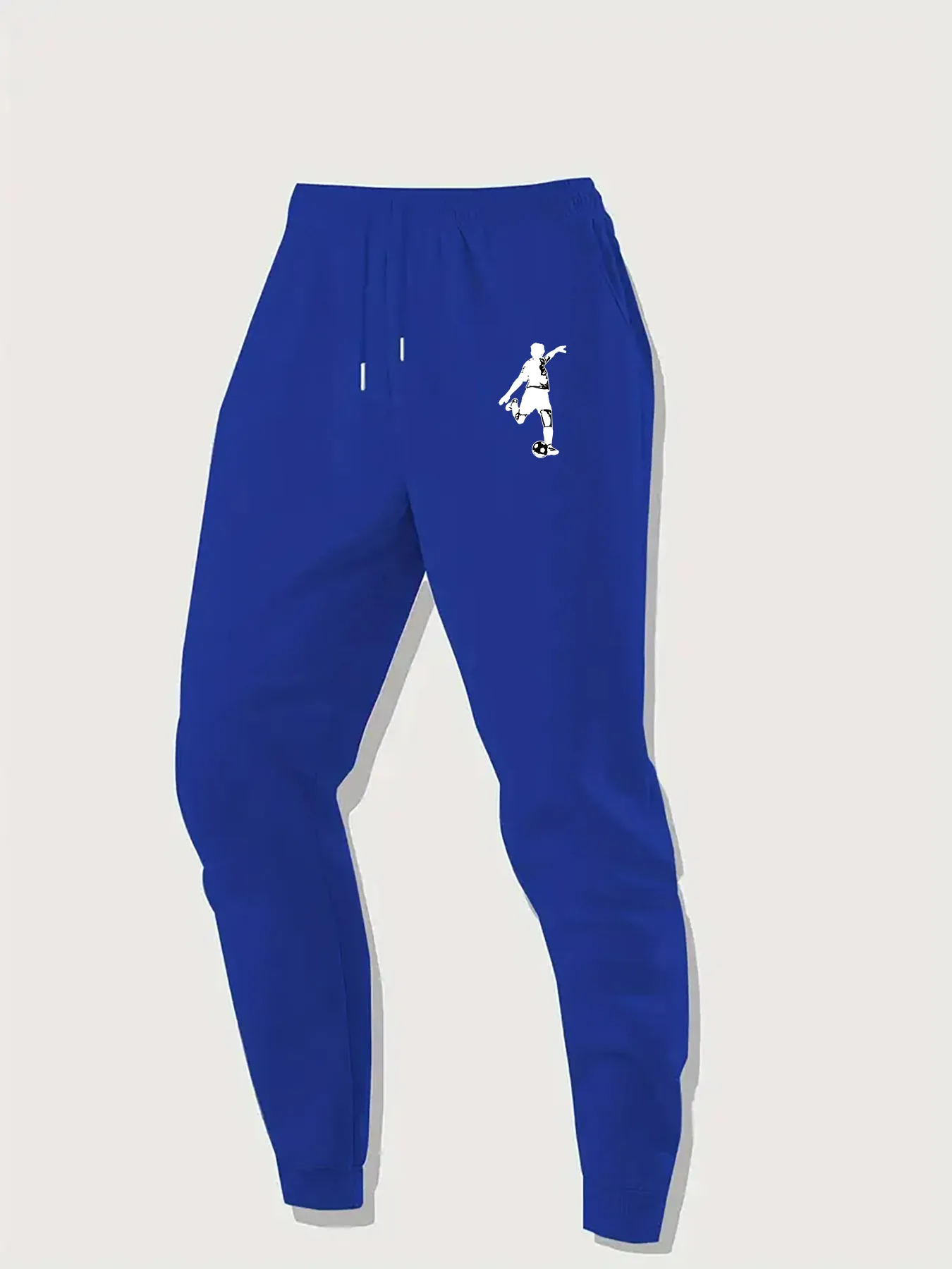 Pitch‑vibe Football Athlete Kicking Motion Silhouette Motif Fine Print Relaxed Men Sweatpants Hip Hop Casual Jogger Pants