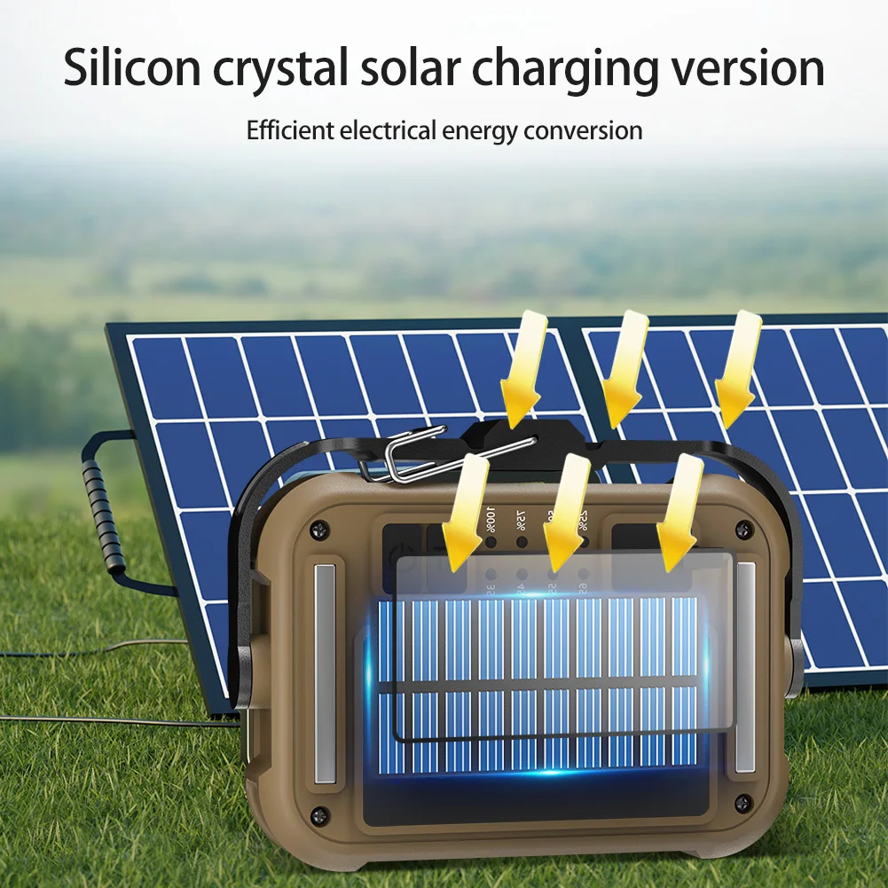 Lampe de travail solaire projecteur extérieur USB charge lampe de réparation de voiture 3600mAh affichage de puissance pour atelier de garage de chantier de construction