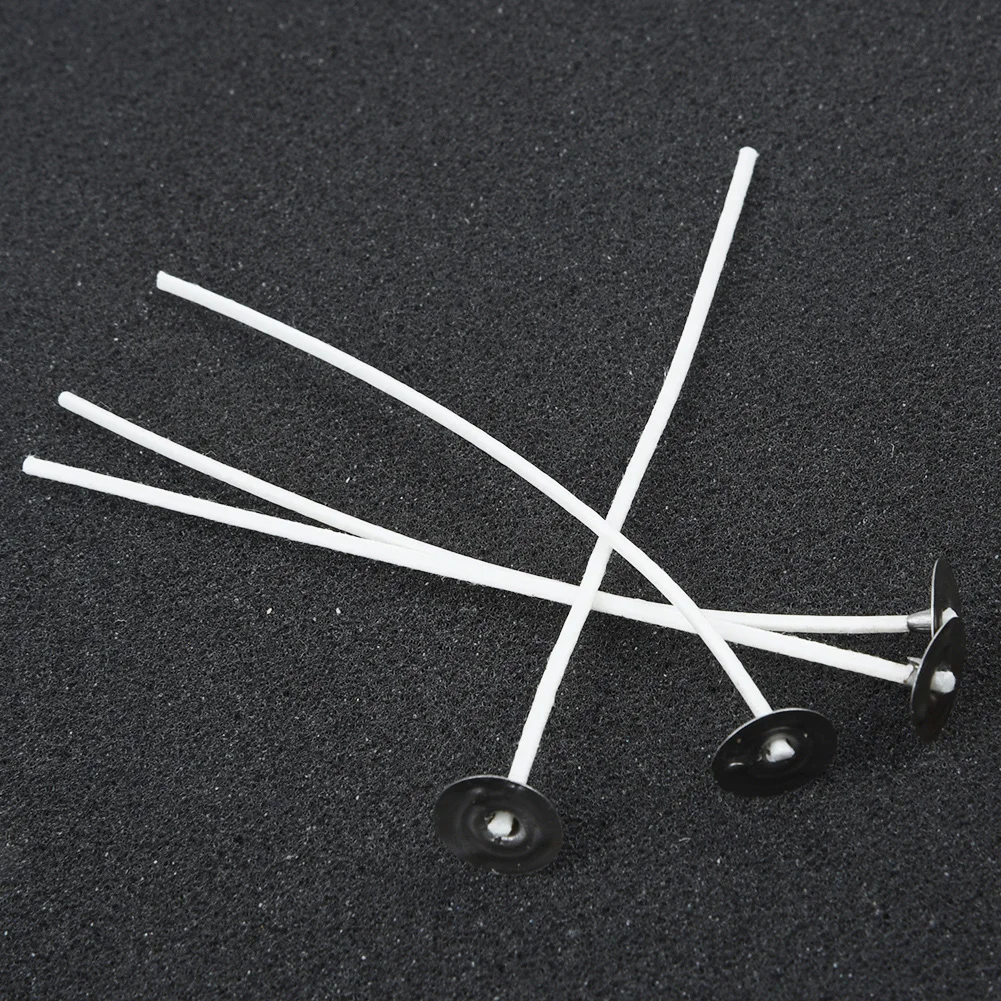 4 inch Candle Wicks Home 30 pcs Cotton Cores Pre Waxed With Sustainers 10cm Wholesale Kits Set 100mm Practical