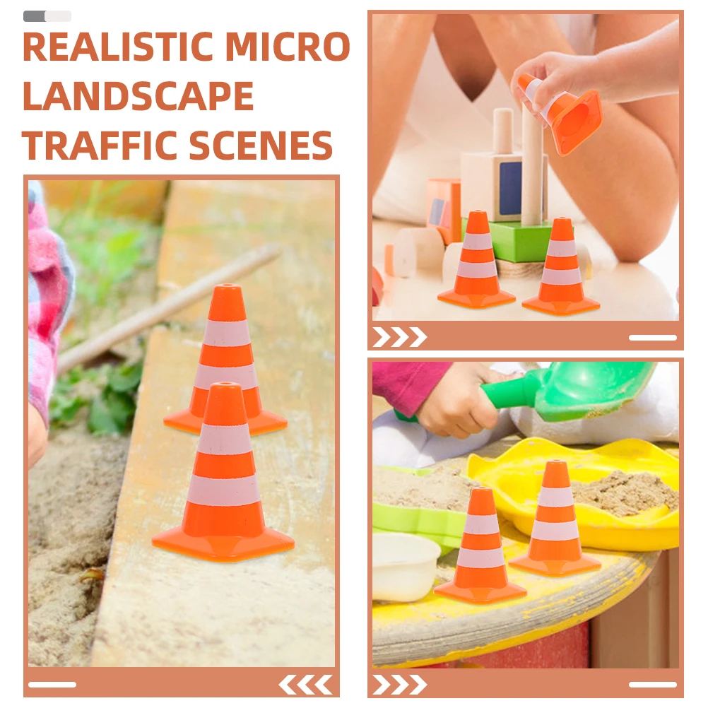 

16 Pcs Traffic Cone Accessories Mini Safety Cones Warning Sign Decoration Track