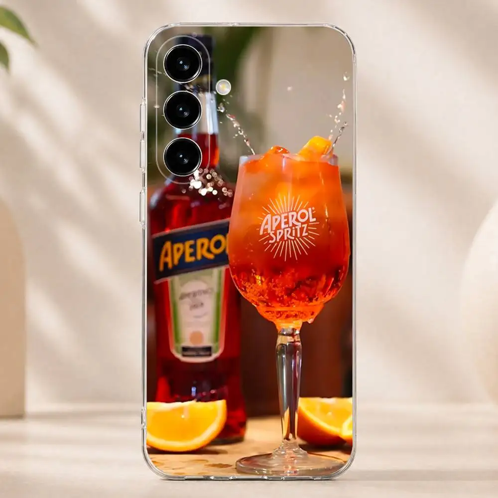 A-Aperol S-Spritz Orange Cocktail Phone Case for Samsung Galaxy A12 13 A20 21 22 A30 31 32 A51 52 A71 72 Transparent Cover
