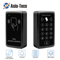 Sistema de Control de Acceso de puerta para exteriores, teclado con cubierta impermeable, controlador independiente de 125KHz, lector RFID, abridor de puerta, 10 teclas de piezas