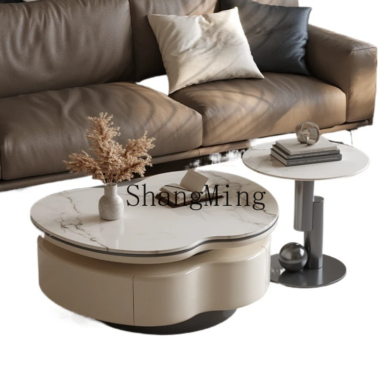 

ZYH light luxury rock slab coffee table combination modern simple creative home tea table