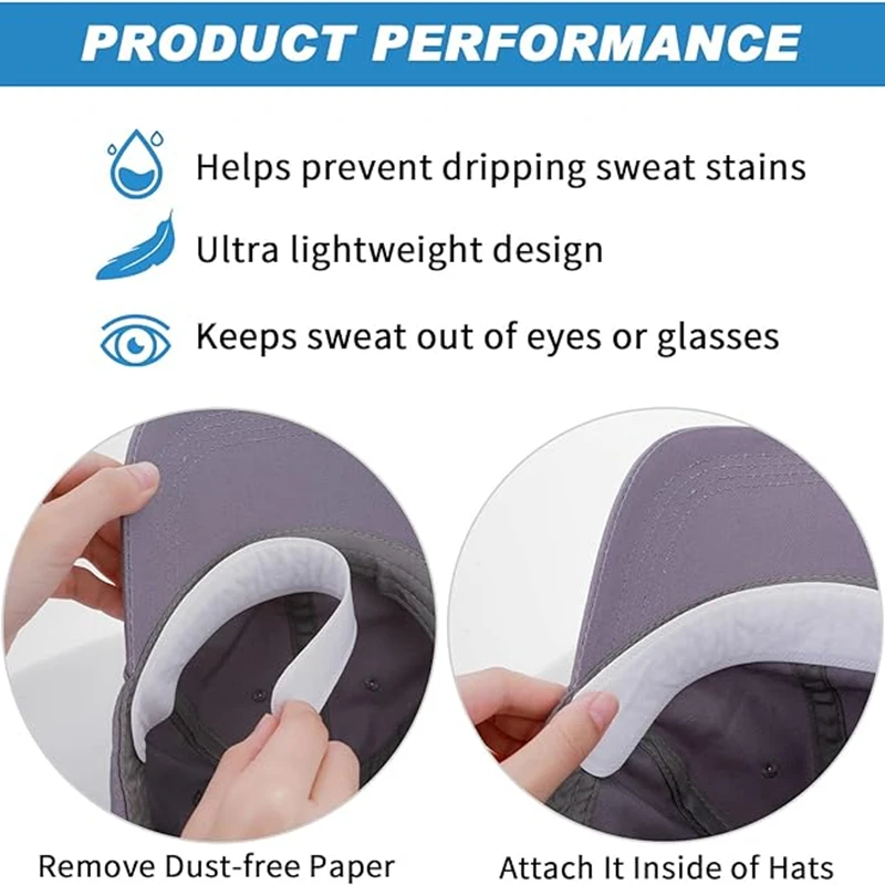 New 100-10PCS Disposable Sweat-absorbing Liner Pads Hat Anti-dirt Belt Cap Size Reducer Sticker Neck Sweat Absorbing Strips Pads