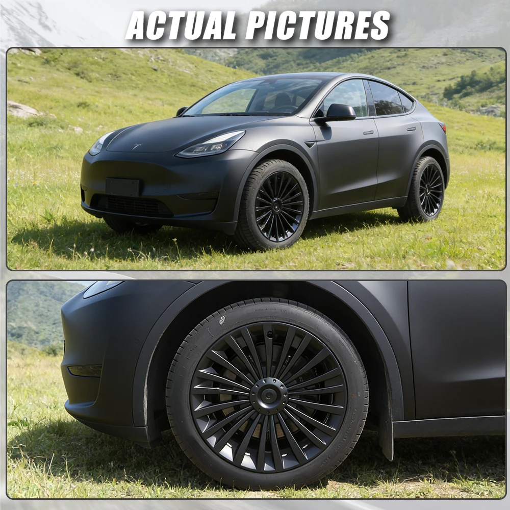 4PCS Hub Cap Performance Replacement Wheel Cap Automobile Full Rim Cover Accessories for Tesla Model y 19 Inch 2018-2023 Hubcap