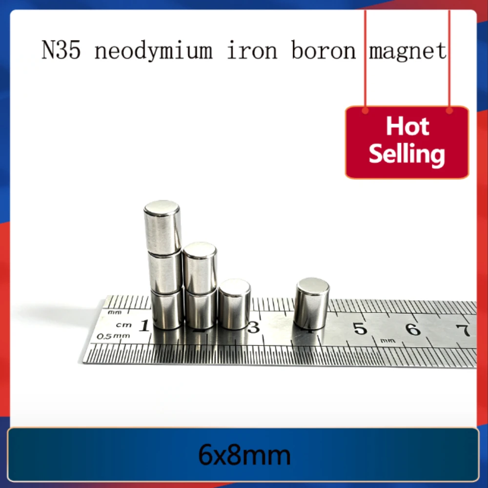 6x8mm Thinck Powerful Magnetic Magnets  6mmx8mm Permanent Small Round Magnets 6x8 Neodymium Magnet  Strong Magnet 6*8