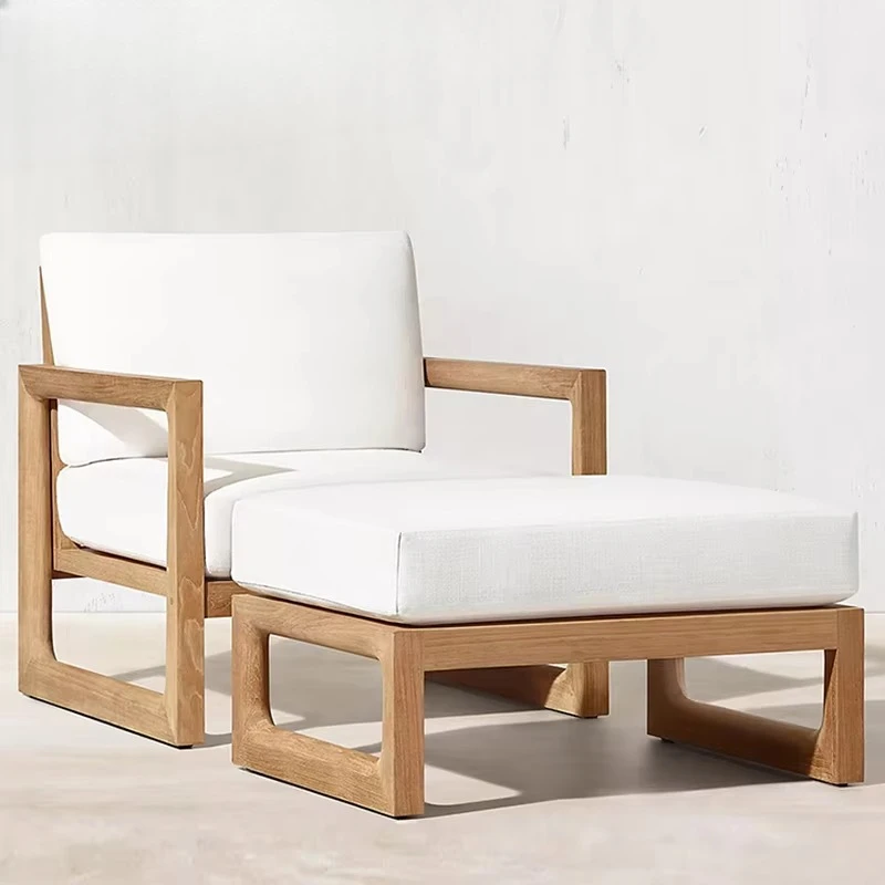 Luxury Patio Furniture for Lounge Garden Sets Wooden Teak Swivel Chair Outdoor Furniture Sofa Sectional Set