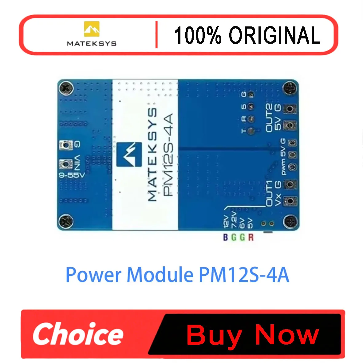 MATEK MATEKSYS Power Module PM12S-4A 3-14S 9-55V DC IN PWM Control Reliable RC Airplane Helicopter Quadcopter Parts