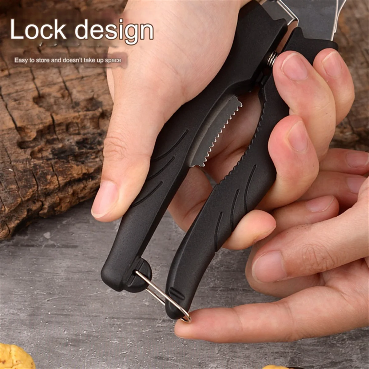 Multipurpose Chestnut Clip Easy to Clean Chestnut Kitchen Bar Supplies Chestnut Scissors with Lock Design Nut Tool,Brown image 6