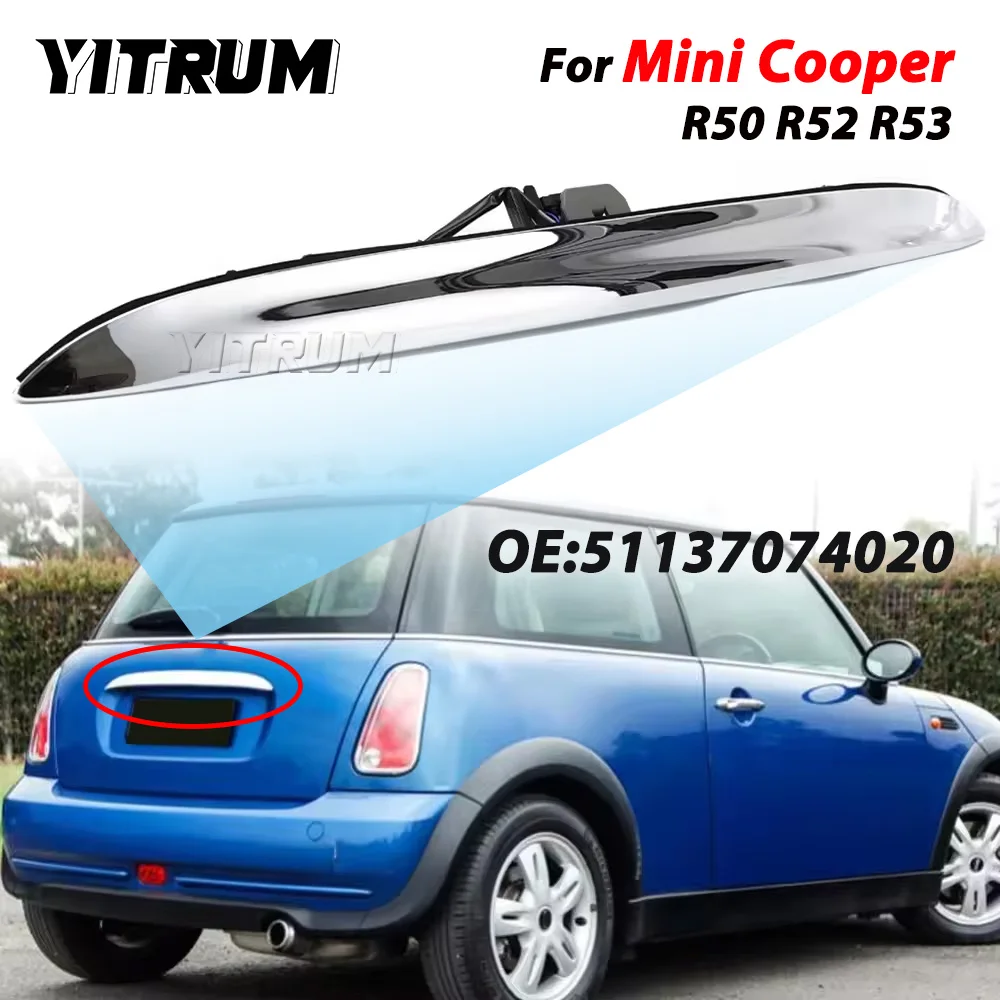 YITRUM Tailgate Switch For Mini Cooper R50 R52 R53 2002-2007 2008 Chrome/Black Hatch Grip Handle Trunk Lid Car Accessories Parts