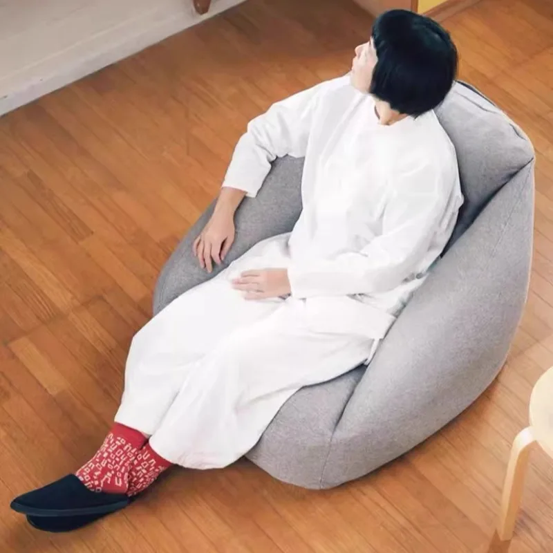 Inflatable Lounger Sofa Chair Washable Removable Fabric Single Seater for Balcony, Bedroom & Gaming Room, Portable Floor Cushion