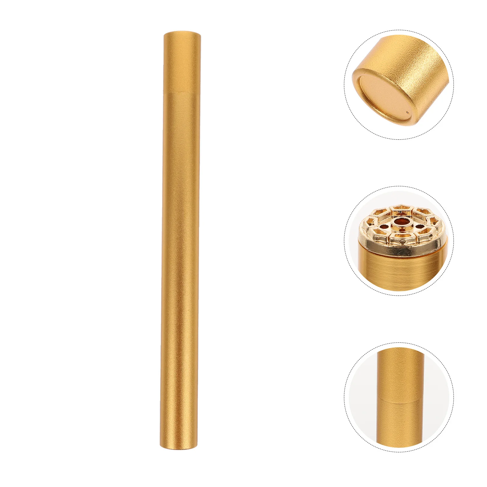 

1pc Aluminum Alloy Incense Stick Storage Tube Metal Holder Simple Lid Compact Sturdy Portable Burner Container Household Elegant