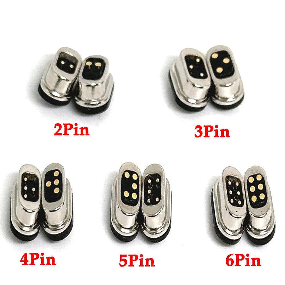 

1/10set 2Pin 3Pin 4Pin 5Pin 6Pin spacing 2.54mm DC Magnetic Pogo Pin Connector Pogopin Male Female Spring Loaded DC Power Socket