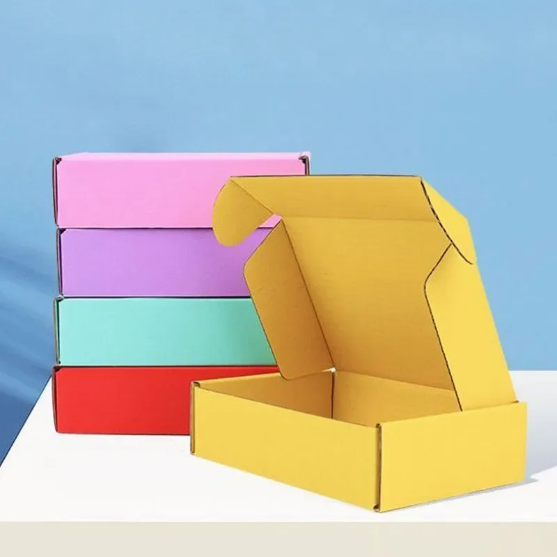 

10pcs Color Airplane Box Thickening Hard 3-layer Corrugated Paper Express Delivery Carton Clothing Gift Folding Packaging Boxes