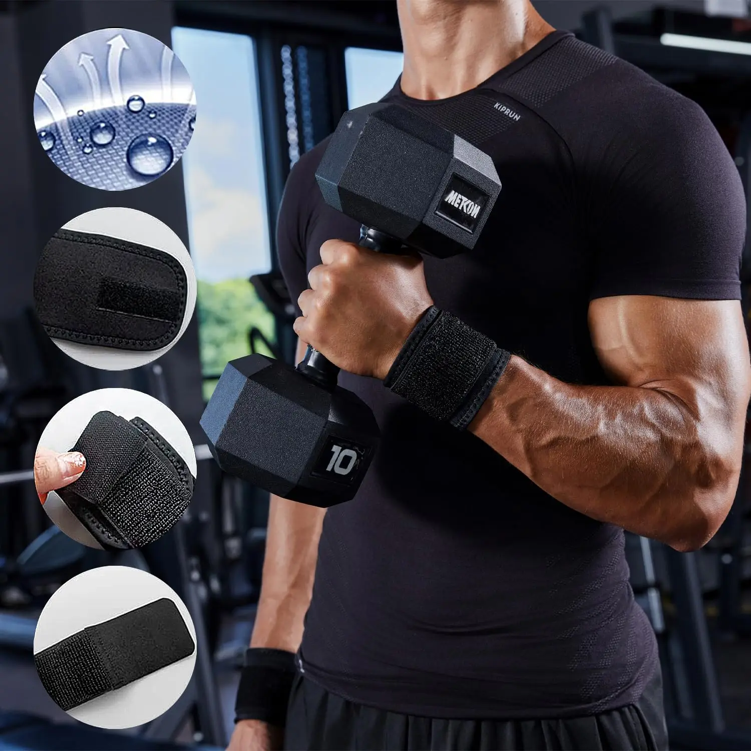 YUNYILAN 2 Pack Wrist Brace Adjustable Wrist Support Wrist Straps for Fitness Weightlifting, Tendonitis, Carpal Tunnel Arthritis