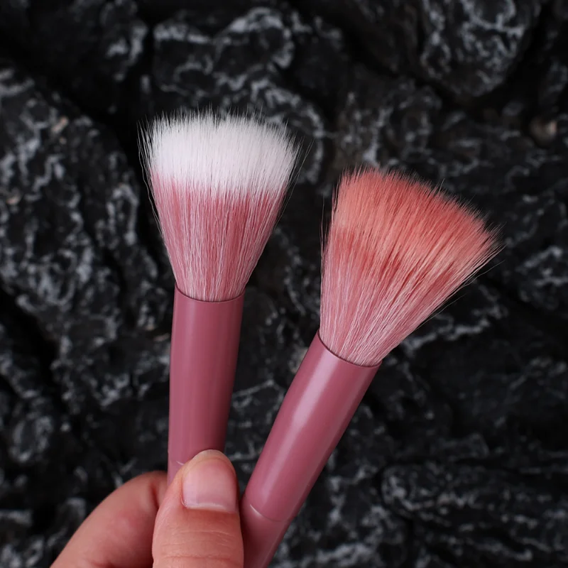 Pink Blush Makeup Brush Eye Shadow Contour Highlight Powder strumenti cosmetici per capelli morbidi professionali pennelli per fard per il viso