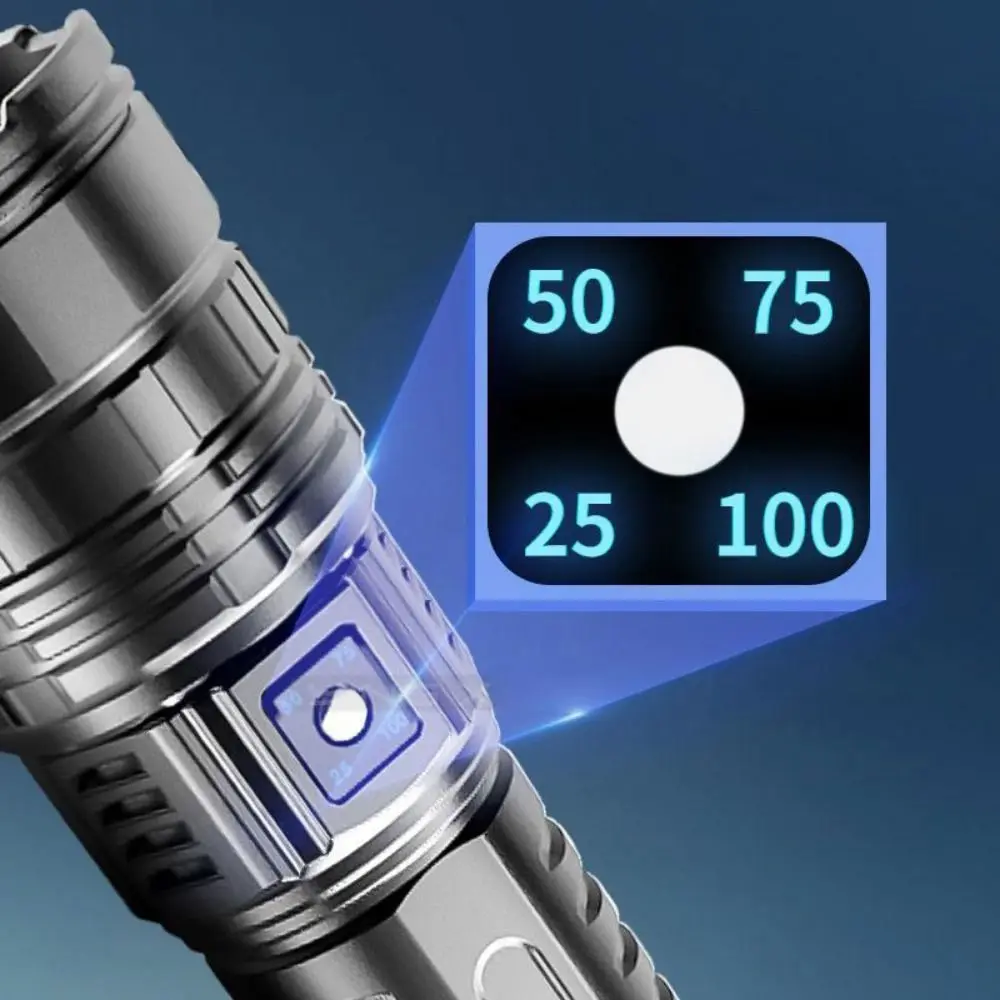 

Перезаряжаемый светодиодный фонарик с большим радиусом действия, высокой мощностью, ярким светом, флуоресцентной полосой, суперяркий портативный фонарик