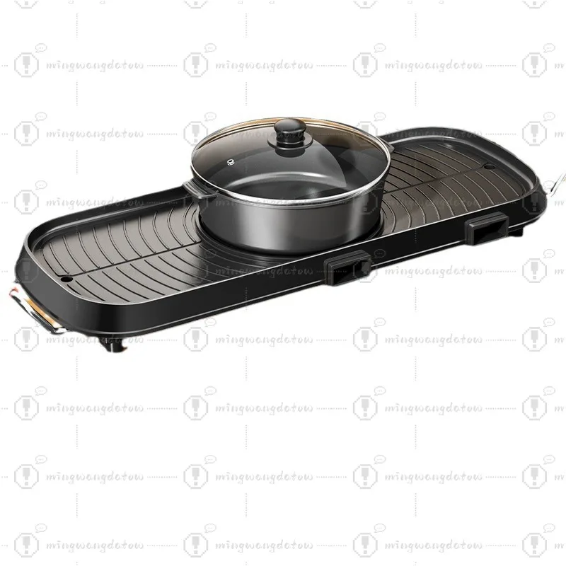 Multifunctional 2-in-1 Hotpot & BBQ Grill Korean Electric Smokeless Non-Stick Baking Pan