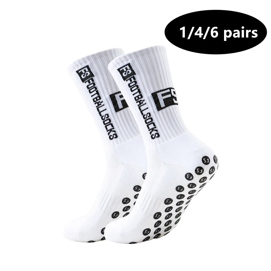 1/4/6pairs unisex shockproof breathable anti slip grip sports socks baseball cycling tennis running skateboard towel bottom