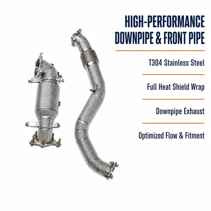 Thermal Insulated Exhaust Downpipe Front Pipe for Acura TLX 2.0L Turbo UB5 SH-AWD K20C6 2021-2025 Straight Pipe