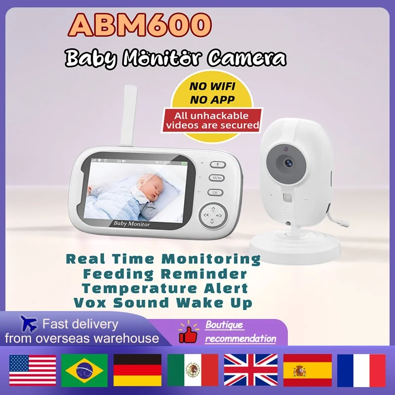 ABM600 Baby Monitor 3.5 Inch LCD Video Baby Monitor 2.4G Mother Kid Two-way Audio Babysitter Surveillance Camera Video Radio