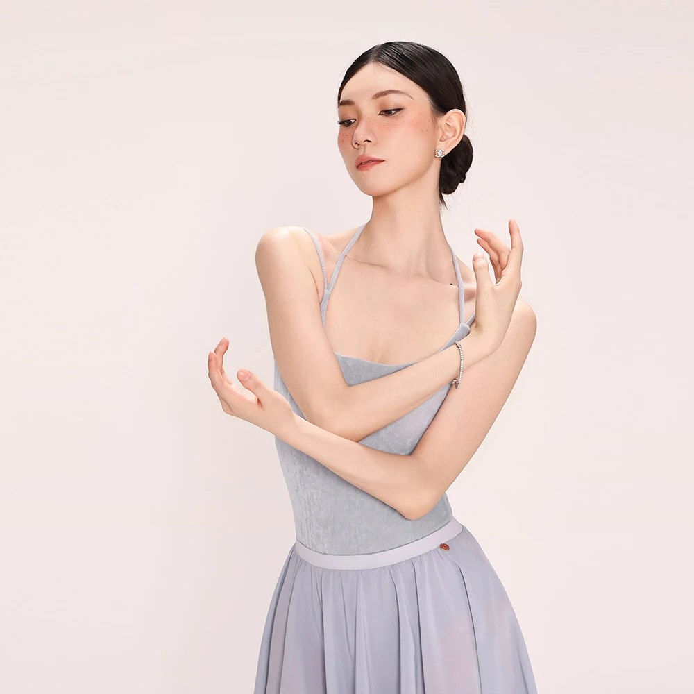 

Мягкий тканевый комбинезон серого цвета с ретро-принтом и бретелями, профессиональный, для взрослых женщин, корректирующий фигуру, для танцев, йоги и тренировок.