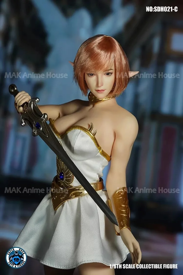 SUPER canard SDH021 1/6, oreilles d'elfe, modèle de sculpture de tête adapté au corps de figurine d'action pâle de soldat féminin de 12 pouces, en Stock