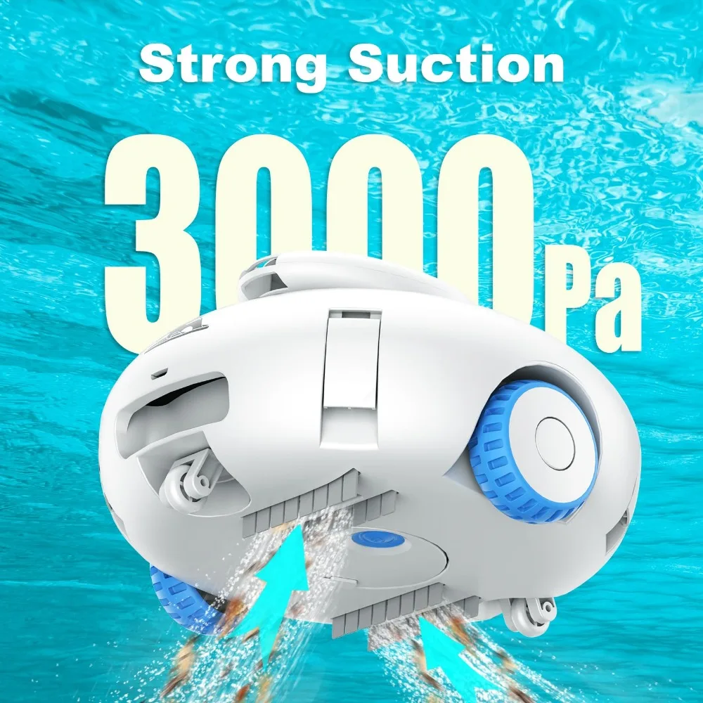 Aspirateur de piscine robotique sans fil, pour piscines hors sol/enterrées, aspiration injuste