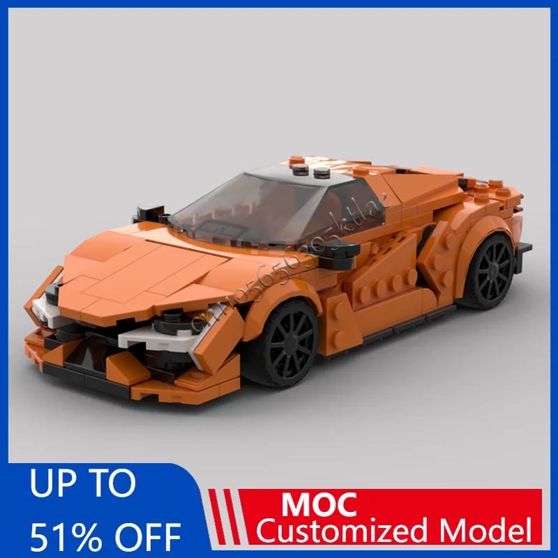 

292 шт. Moc Technology Racing Orange V8, модель спортивного автомобиля, строительный блок, скоростной автомобиль, кирпичи, игрушка для детей и взрослых, специальный подарок на день рождения