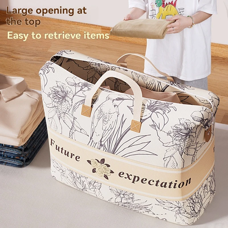 حقيبة تخزين اللحاف ذات سعة كبيرة للاستخدام المنزلي، مقاومة للماء والرطوبة، حقيبة تعبئة متحركة، منظم الأمتعة