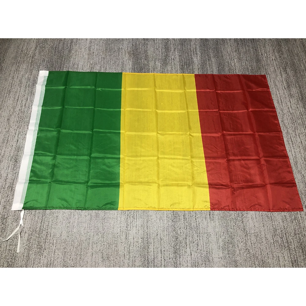 Mali flag 90x150cm high quality double penetration Polyester Republic of Mali Flag hanging Flag for home decoration