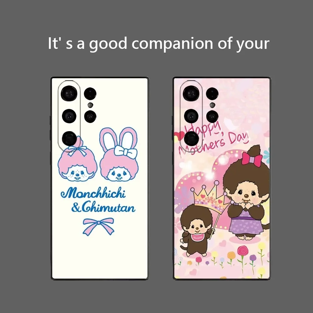 Cartoon M-Mon-Chi-ChiS Phone Case For Samsung Galaxy S25 Ultra S22 S23 S24 Ultra S21 S20 5G Protective Soft Silicone TPU Funda