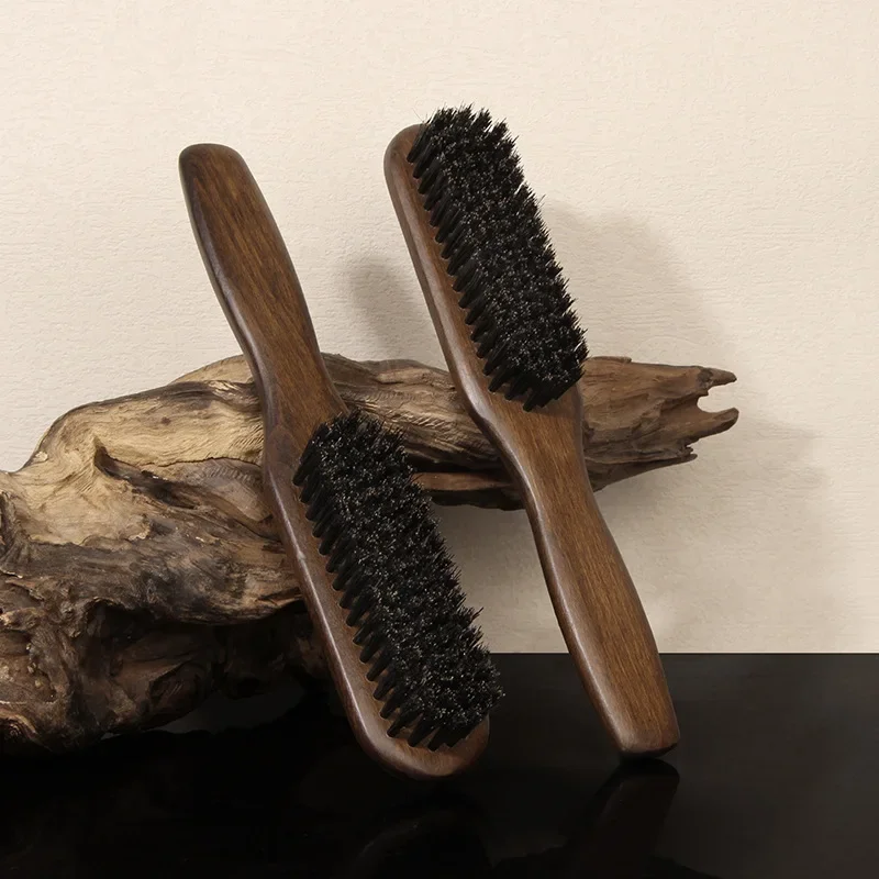 

Wood Handle Boar Bristle Beard Brush Shaving Tool Hair Brush Wooden Curved Men Beard Shaving Brush Hair Stylist Mustache Brushes