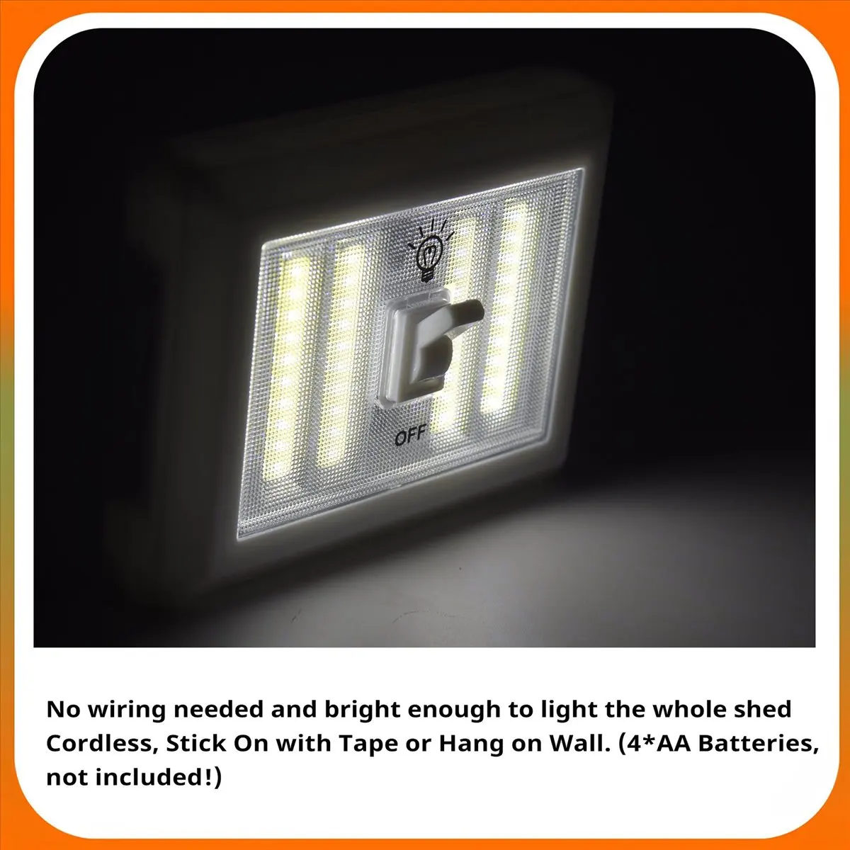 new(A67I) 1pcs COB Wall Lamp Switch LED Battery Powered Garage Cabinet Closet Lamp Emergency Camping Night Lights