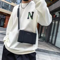 2024 New Fashion Unisex Pure Color PU Messenger Bag Wallet Luxury Desinger Square Shoulder Bag Men's Mini Soft Luggage Bag