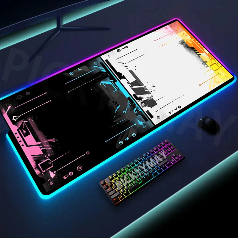 Large RGB Gamer Mousepad Printing Collection Mouse Mat Gaming Mousepads LED Keyboard Mats Luminous Desk Pads Mouse Pad For PC