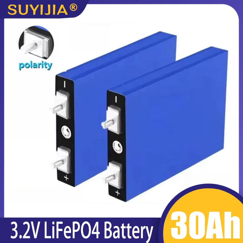 3.2V 30Ah LifePo4 Battery High Drain for DIY 12V 24V 36V 48V Solar Inverter Electric Vehicle C Oach Golf Cart UPS Power Supply