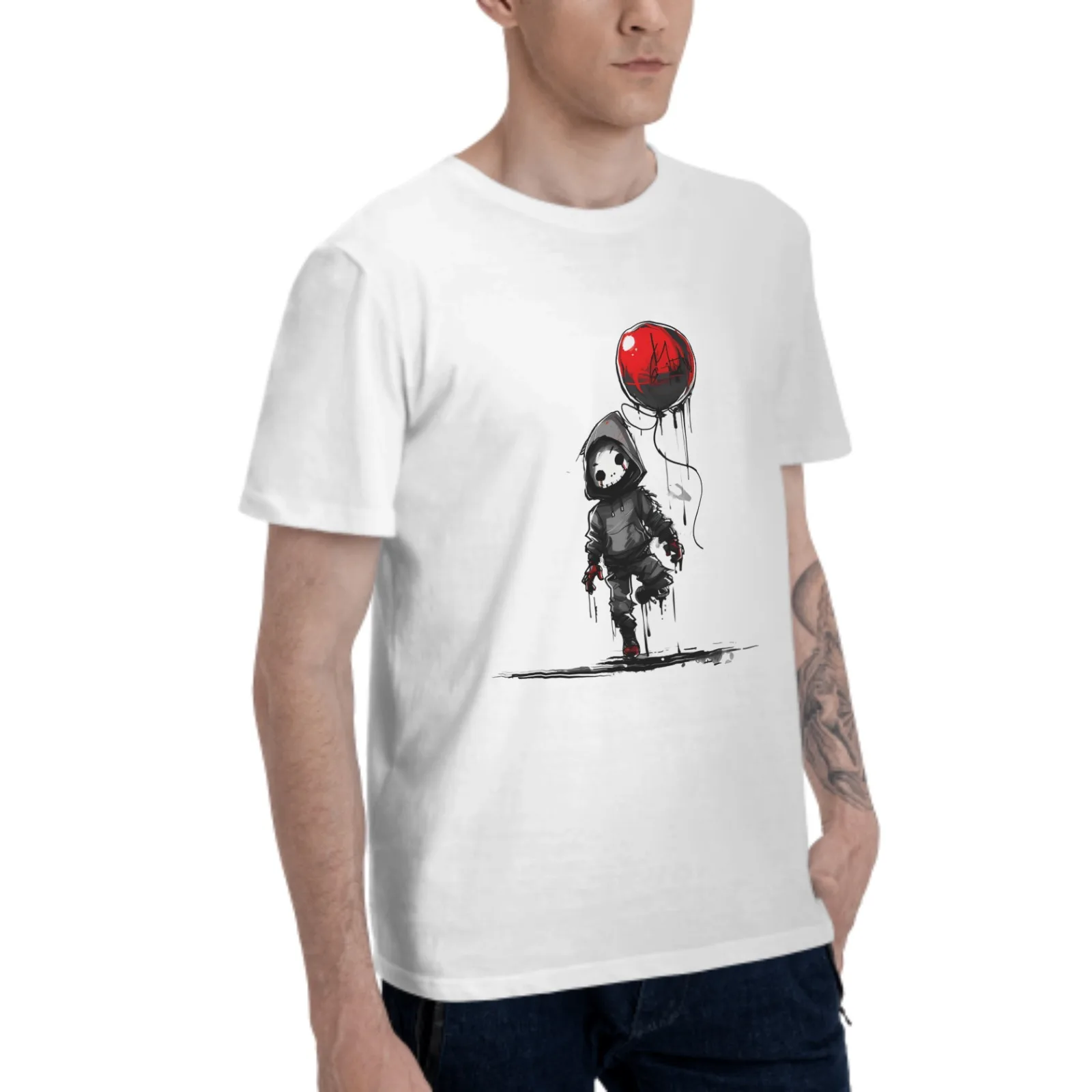 Monster Balloon Men's Clothing T Shirt Summer Fashionable Trendy Round Neck Tees Sport Leisure daily Man short sleeve T-shirt