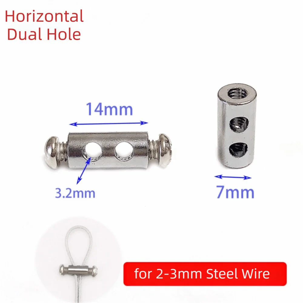 10Pcs Double Hole Cable Clamp Adjustable 1.5-5mm Wire Thread Locker Clamps Multi Purpose Durable Pipe Clamp Home Improvement
