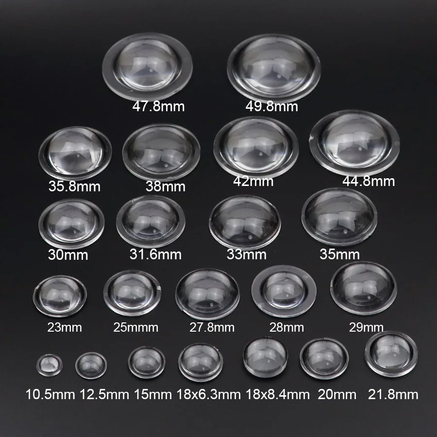 10.5 12.5 15 18 20 21.8 mm PMMA Plano Convex Acrylic Transparent Condenser Lens for Zoom LED Flashlight Bike Head Lamp