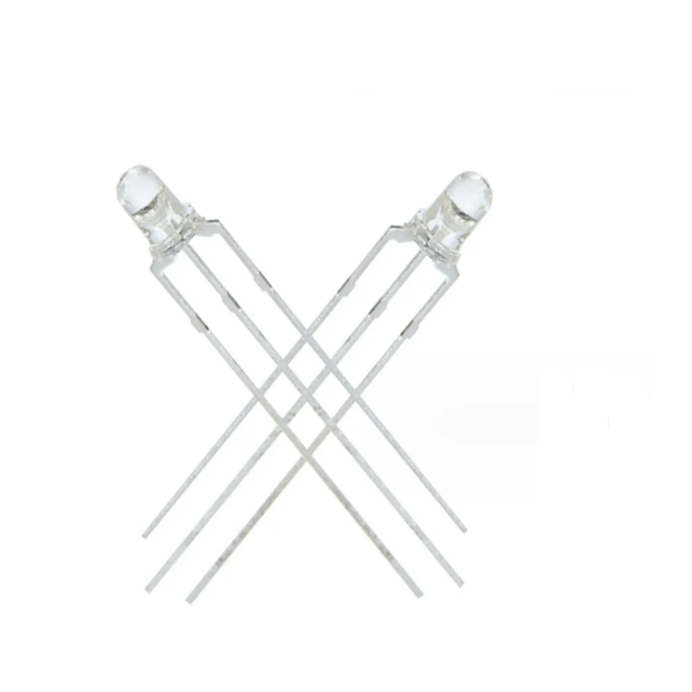 100 PCS F3 Bi-color Vermelho Verde Azul Cabeça Redonda Água Clara LED Cátodo Ânodo Comum