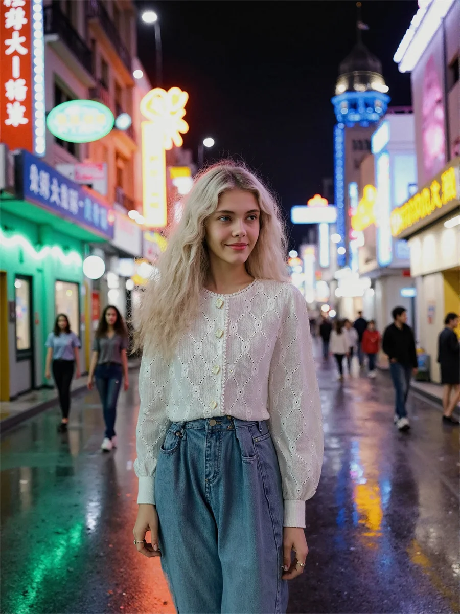 Camisas de encaje con cuello redondo, blusas no extragrandes, ropa elegante para mujer, tendencia 2025, regalos de invierno, ropa de trabajo femenina ceñida para estudiantes OL