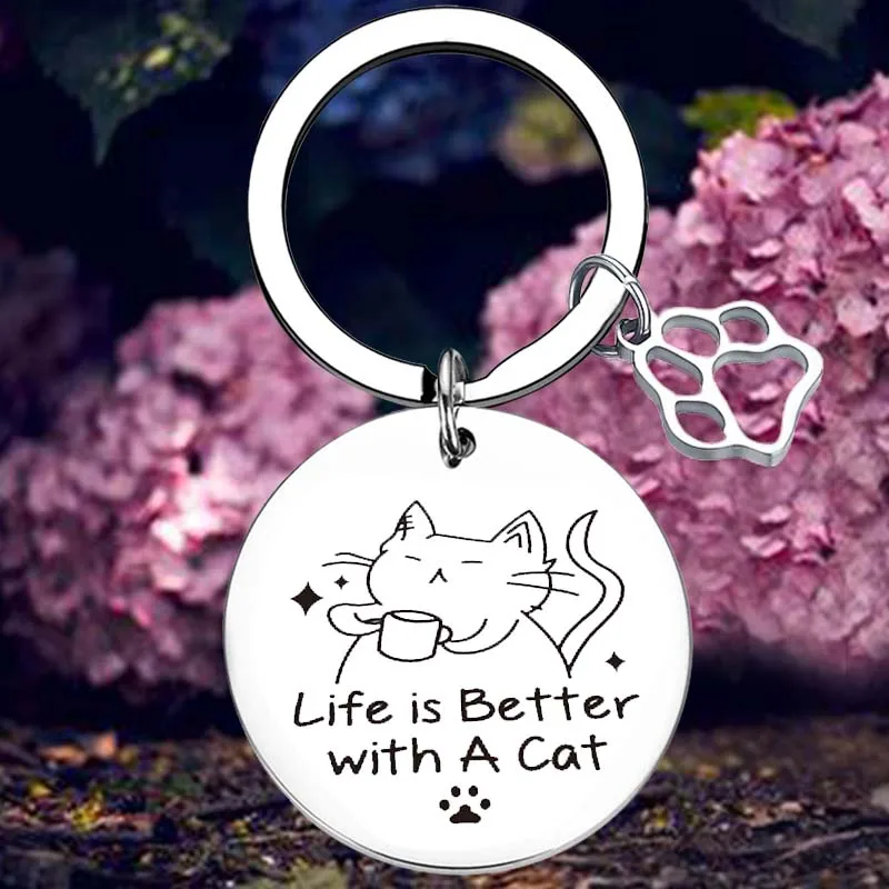 Llavero de regalo para amantes de los gatos, regalo para amigos y gatos, joyería colgante