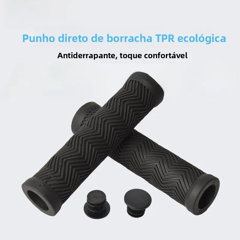 Manoplas de Guidão para Bicicleta Astro Mountain Bike Pretas Duplas Longas em Borracha Antiderrapante Ecológica Acessórios pa...