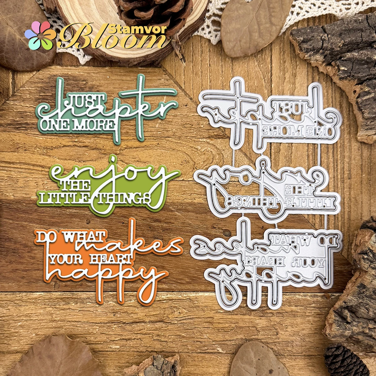 Original capas encantadoras frases inspiradoras felices títulos palabras troqueles de corte de Metal Scrapbooking grabado decorativo