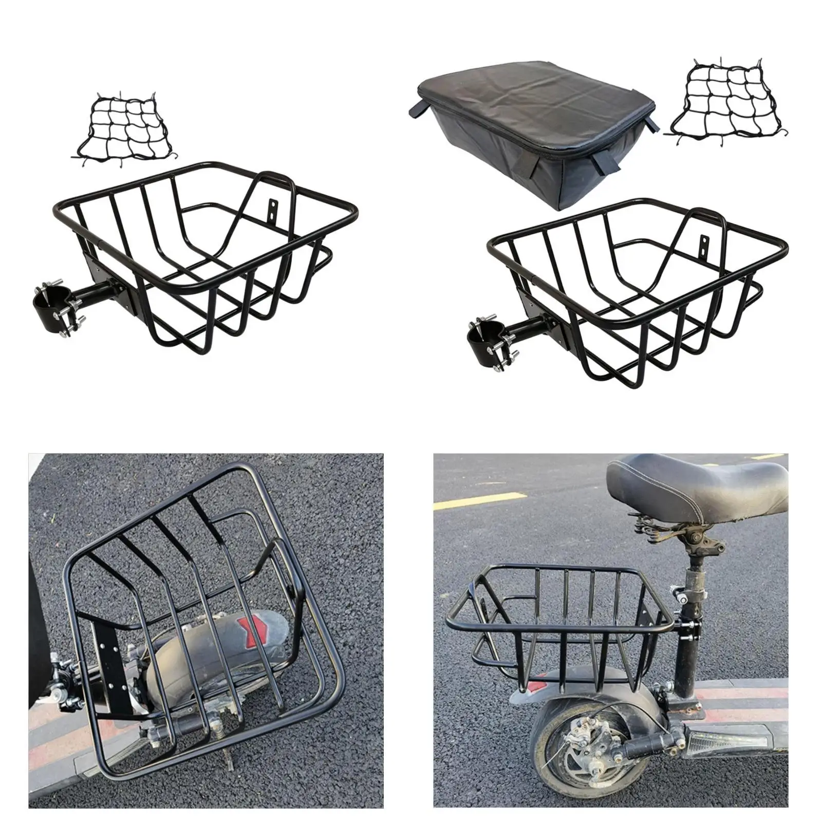 

Bicycle Basket Black Carrying Multipurpose Accessories Storage Basket Luggage Storage Organizer for Travel Outdoor Riding