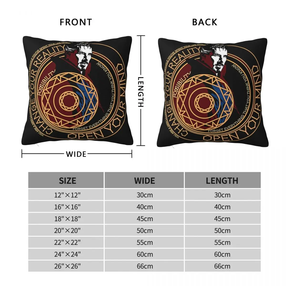 Dr Strange Pillowcase Polyester Linen Velvet Pattern Zip Decor Throw Pillow Case Sofa Seater Cushion Case